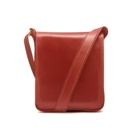A4 Portrait Medium Leather Messenger Bag - Light Tan