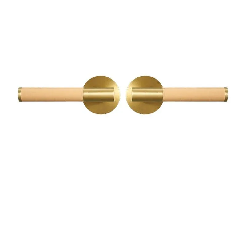 AMINTA / Solid Brass & Leather Lever Door Handles