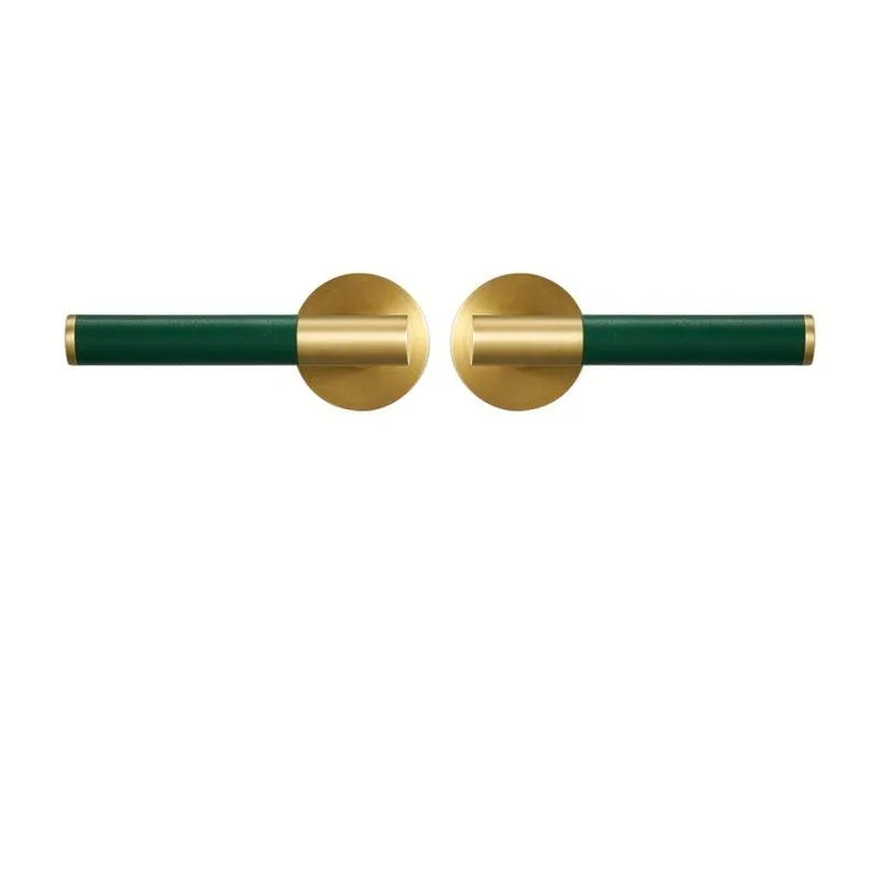 AMINTA / Solid Brass & Leather Lever Door Handles