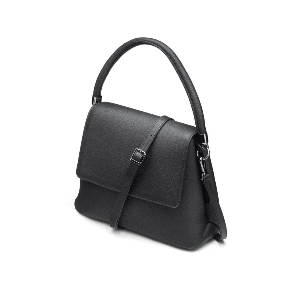 Amy Flap Over Handbag - Black