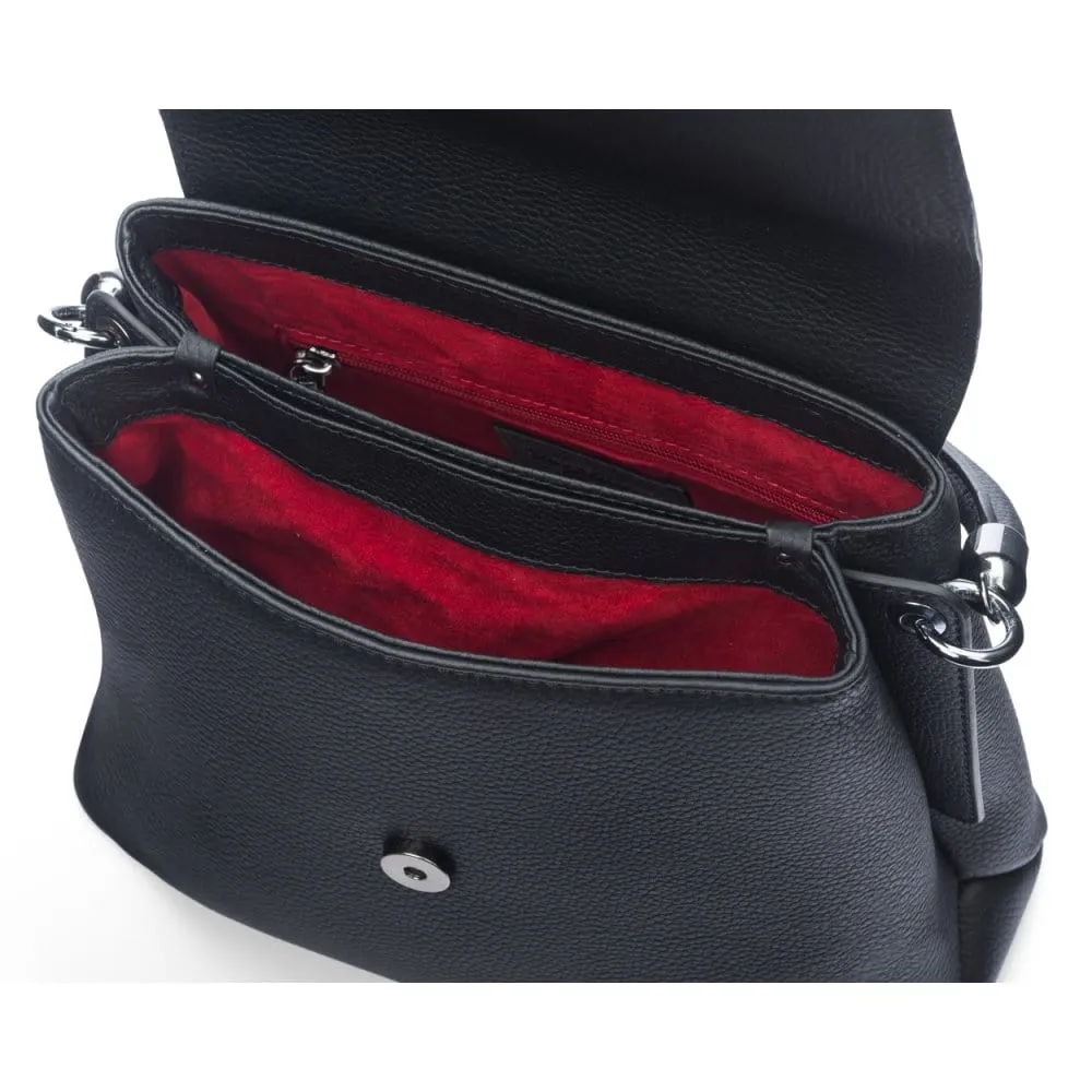 Amy Flap Over Handbag - Black