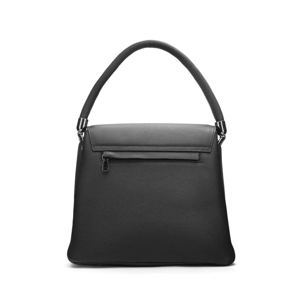 Amy Flap Over Handbag - Black
