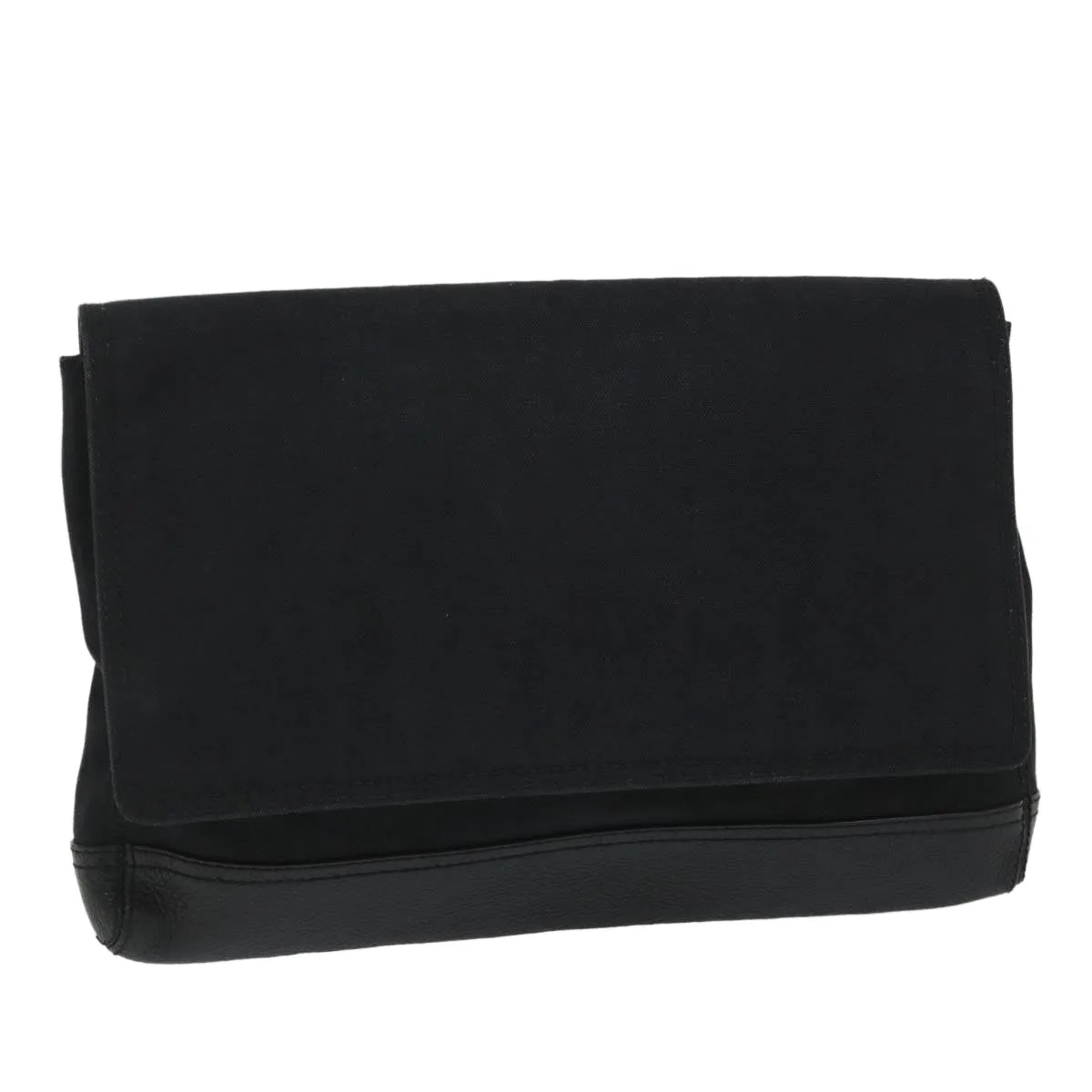 BALENCIAGA Clutch Bag Canvas Black Auth bs9026