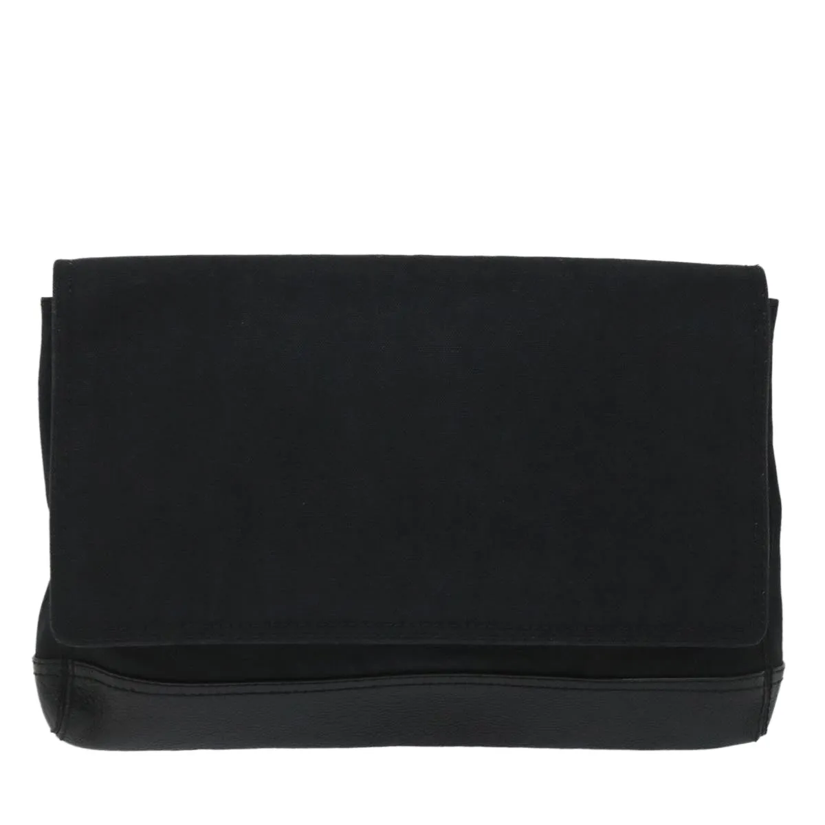 BALENCIAGA Clutch Bag Canvas Black Auth bs9026
