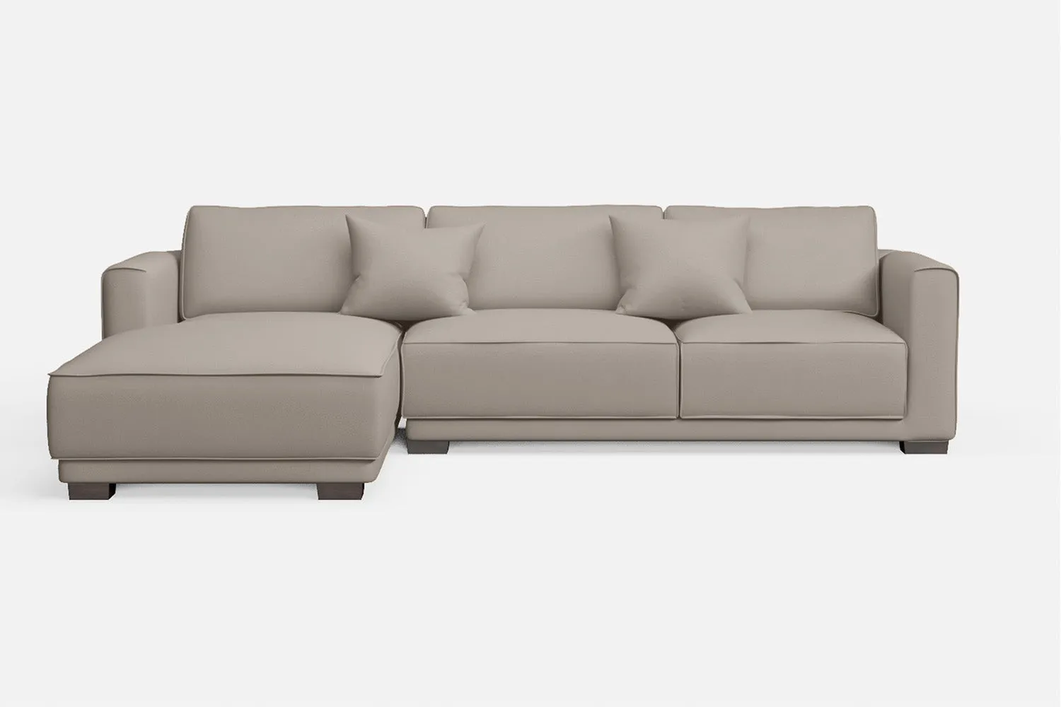 Barletta 3 Seater Left Hand Facing Chaise Lounge Corner Sofa Sand Leather