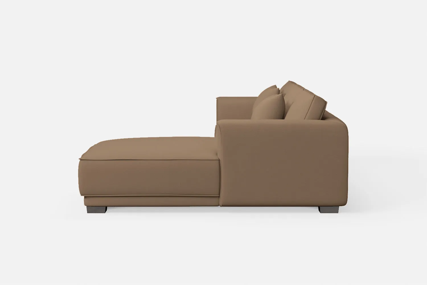 Barletta 3 Seater Right Hand Facing Chaise Lounge Corner Sofa Stone Leather