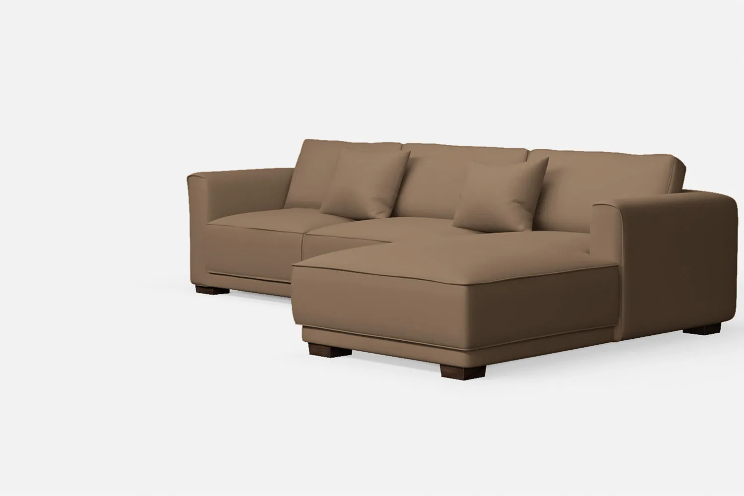 Barletta 3 Seater Right Hand Facing Chaise Lounge Corner Sofa Stone Leather