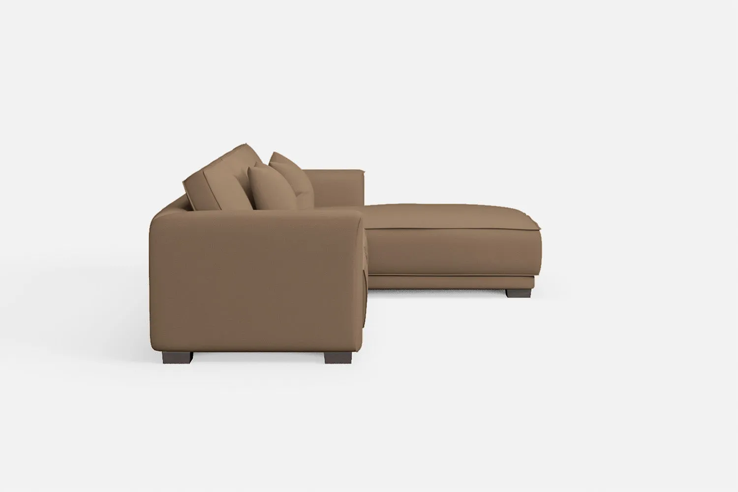 Barletta 4 Seater Right Hand Facing Chaise Lounge Corner Sofa Stone Leather