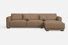 Barletta 4 Seater Right Hand Facing Chaise Lounge Corner Sofa Stone Leather
