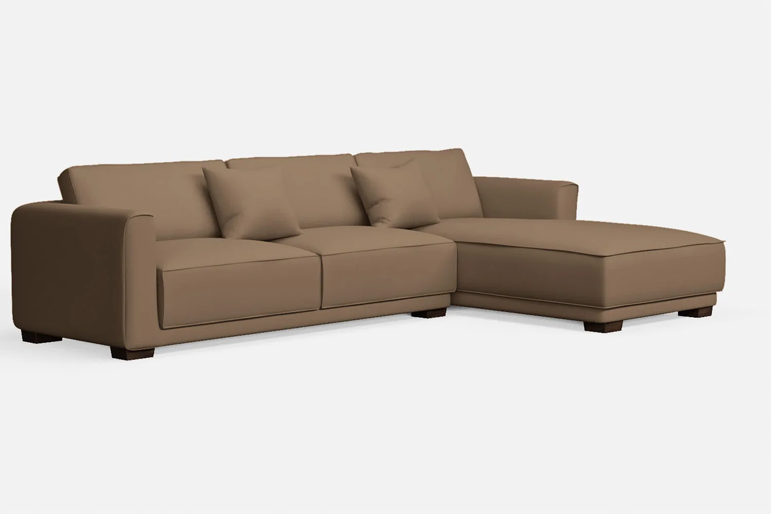 Barletta 4 Seater Right Hand Facing Chaise Lounge Corner Sofa Stone Leather