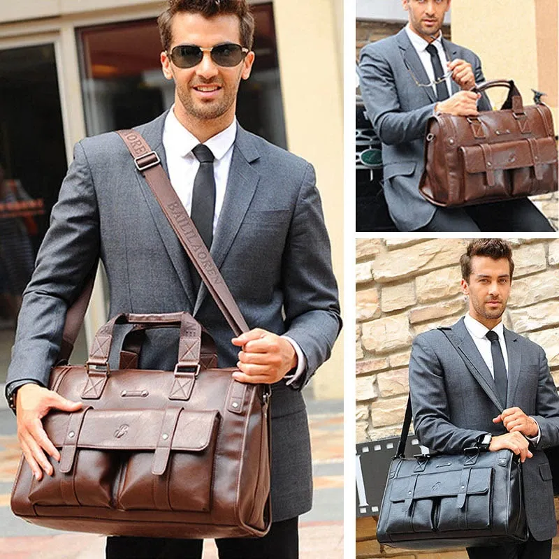 Black Norway Men's leather messenger bag