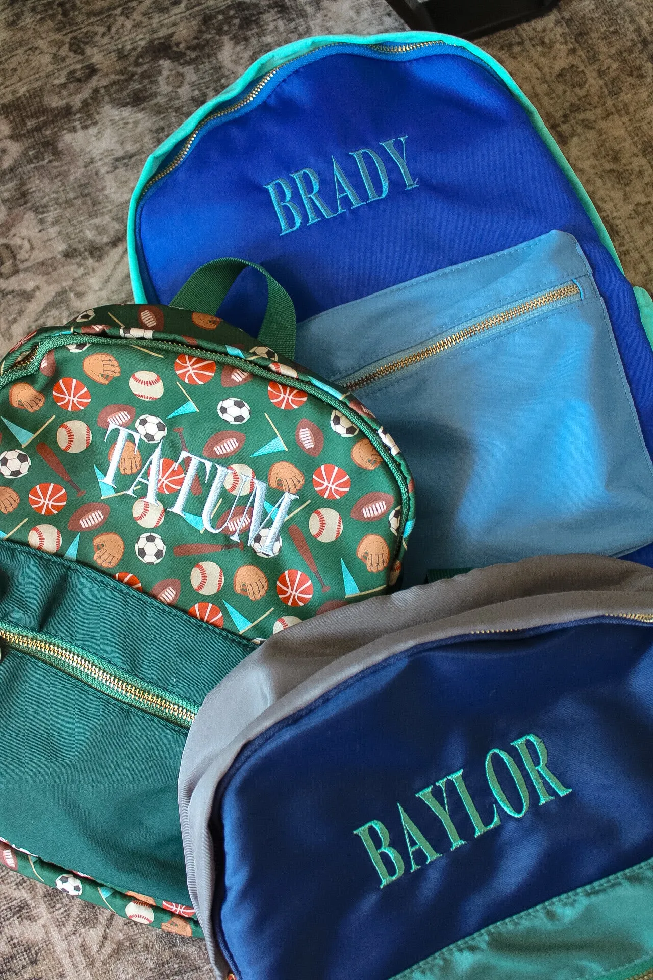 Blue   Teal Colorblock Backpack