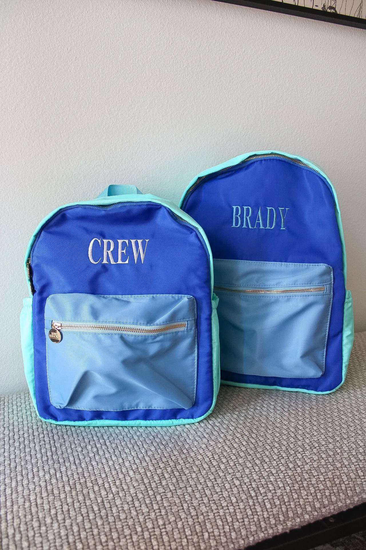 Blue   Teal Colorblock Backpack