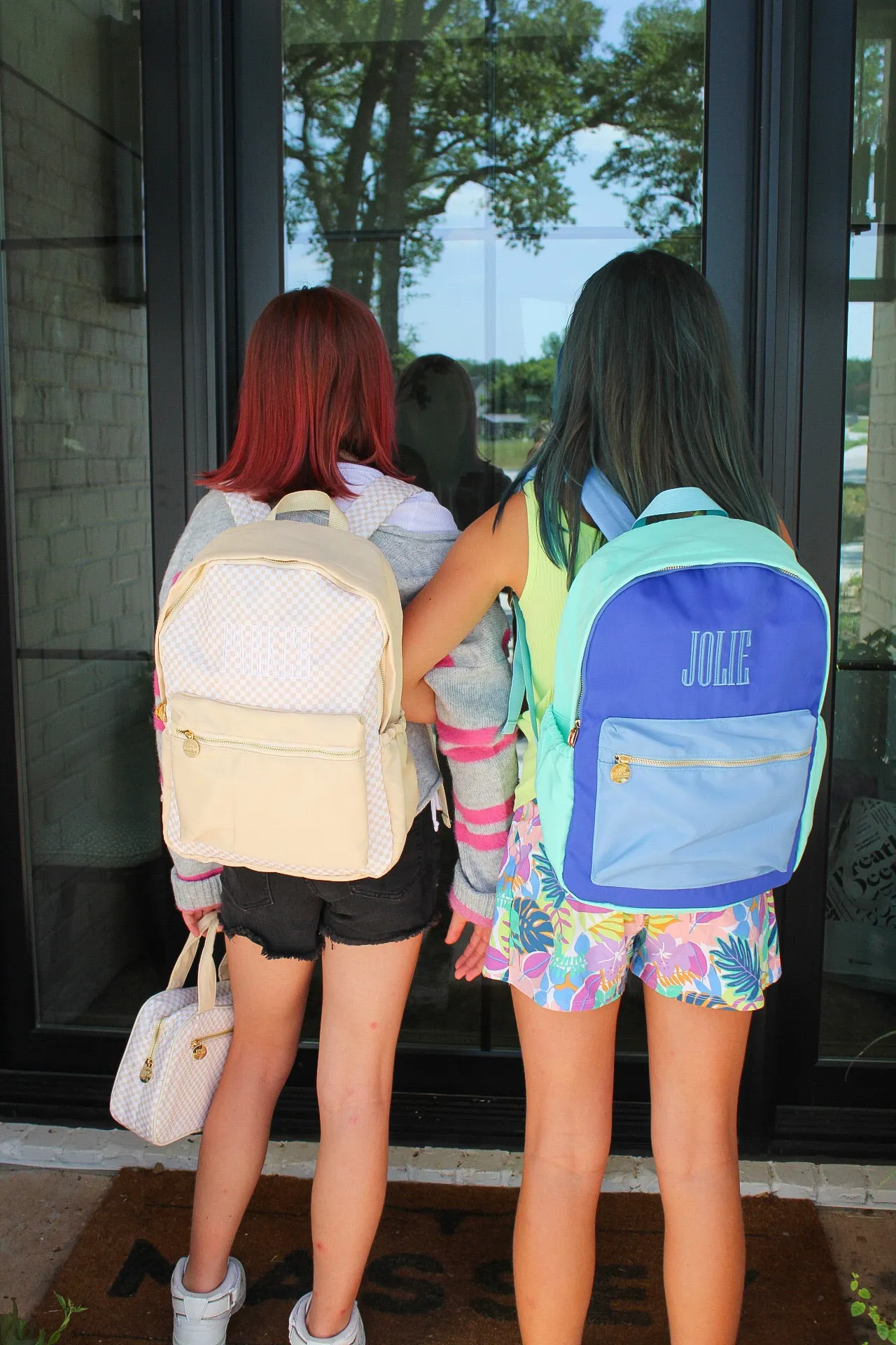 Blue   Teal Colorblock Backpack