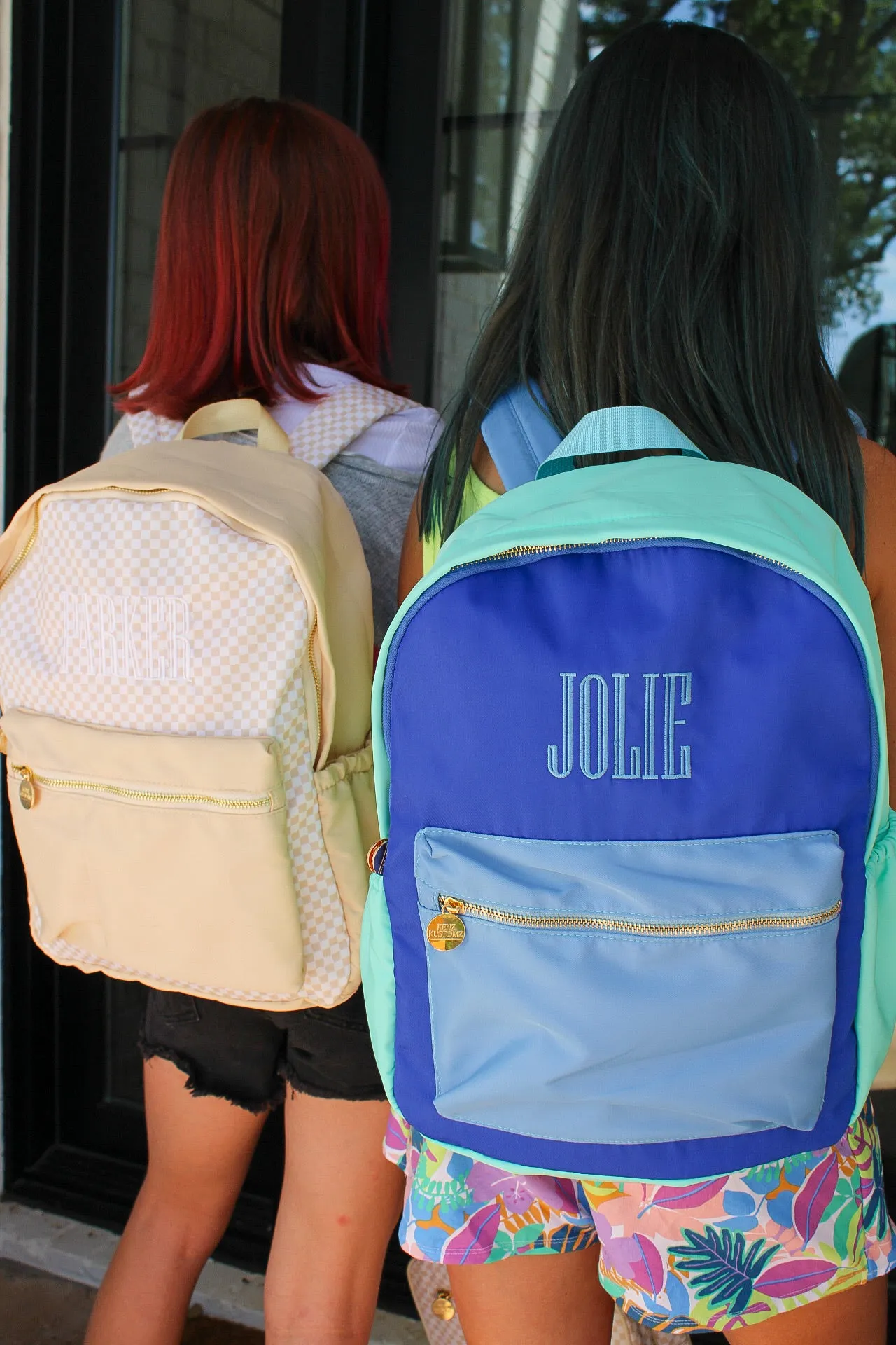 Blue   Teal Colorblock Backpack