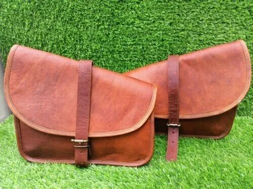 Brown Leather Motorbike Saddlebag