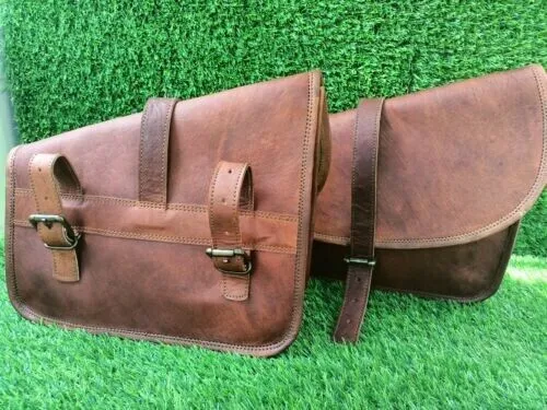 Brown Leather Motorbike Saddlebag