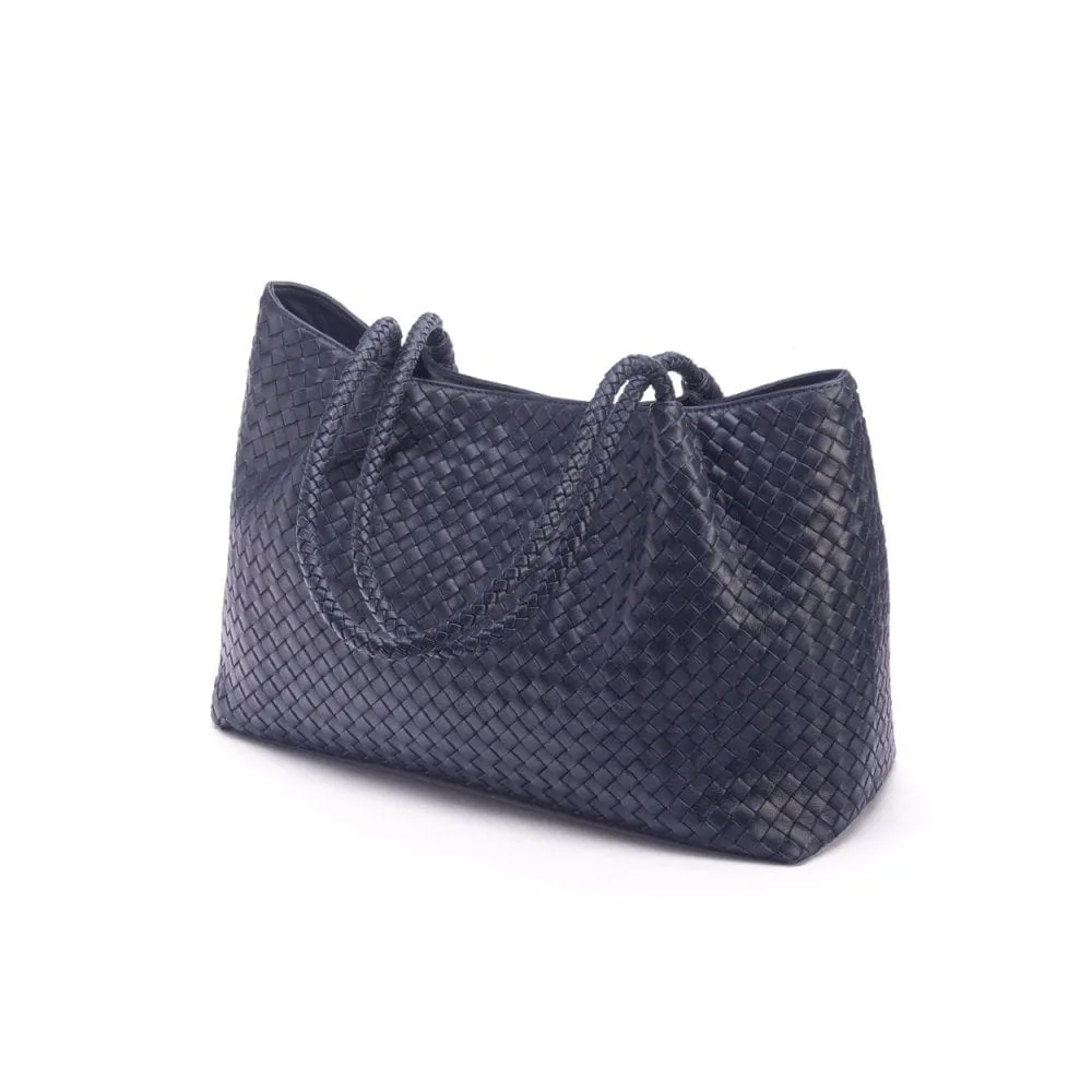 Cassidy Woven Slouchy Bag - Navy