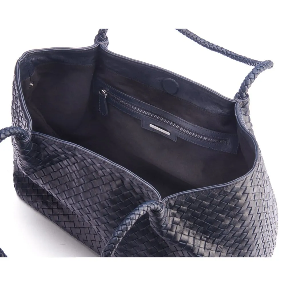 Cassidy Woven Slouchy Bag - Navy
