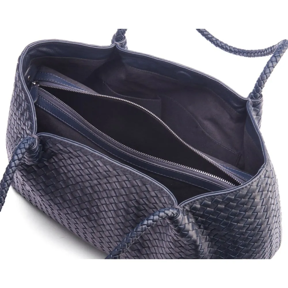Cassidy Woven Slouchy Bag - Navy
