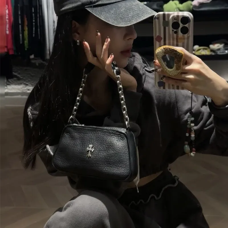 Chh Chrome Heart Leather Bag Shoulder Underarm Bag