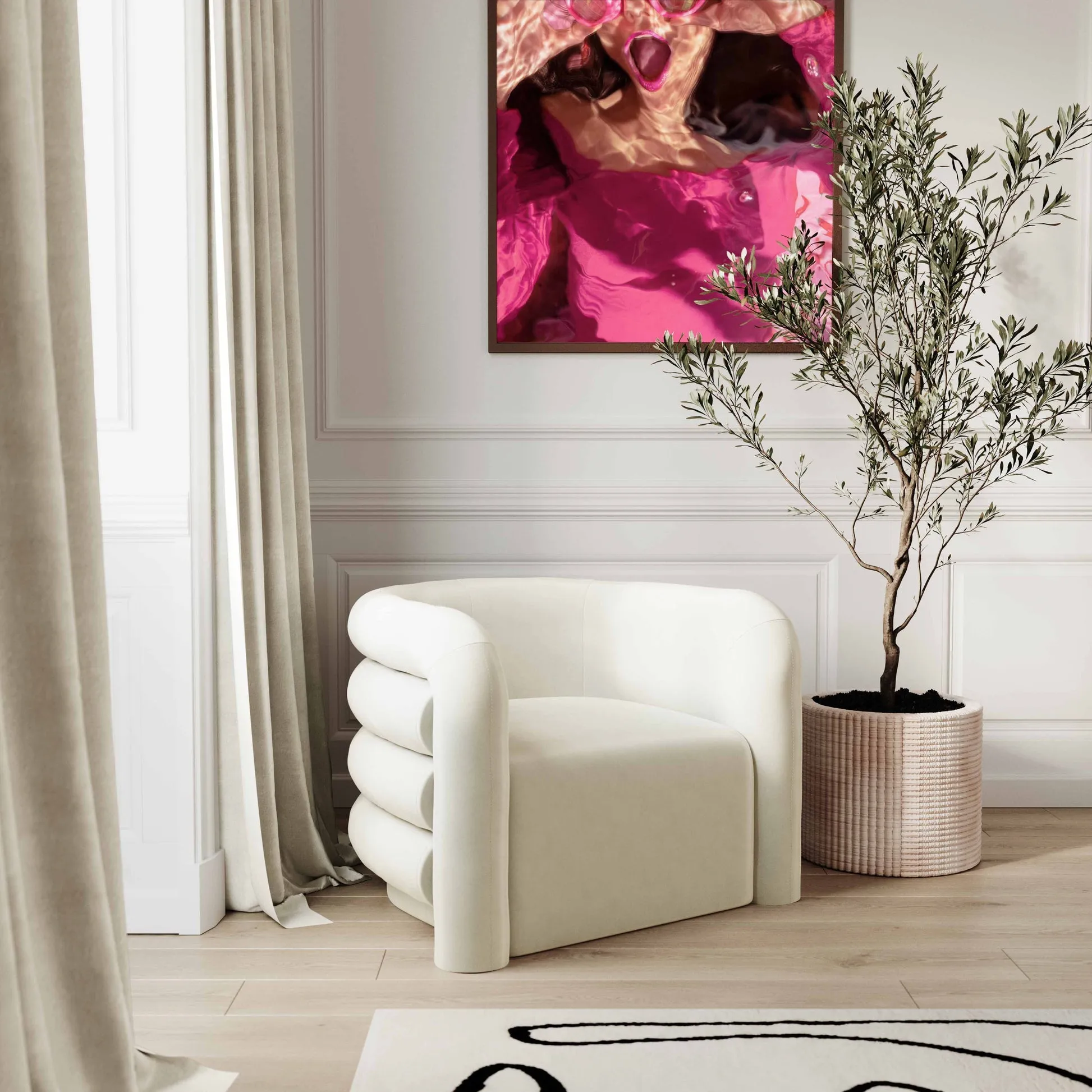 Curves Velvet Lounge Chair