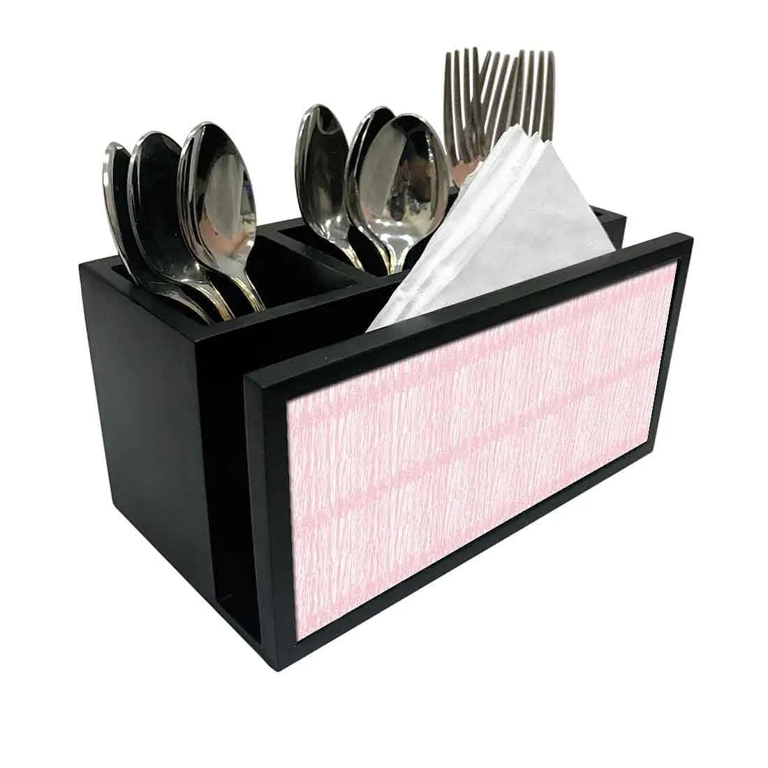 Cutlery Tissue Holder Napkin Stand -  Pink Shade