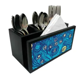 Cutlery Tissue Holder Napkin Stand -  Starry Night