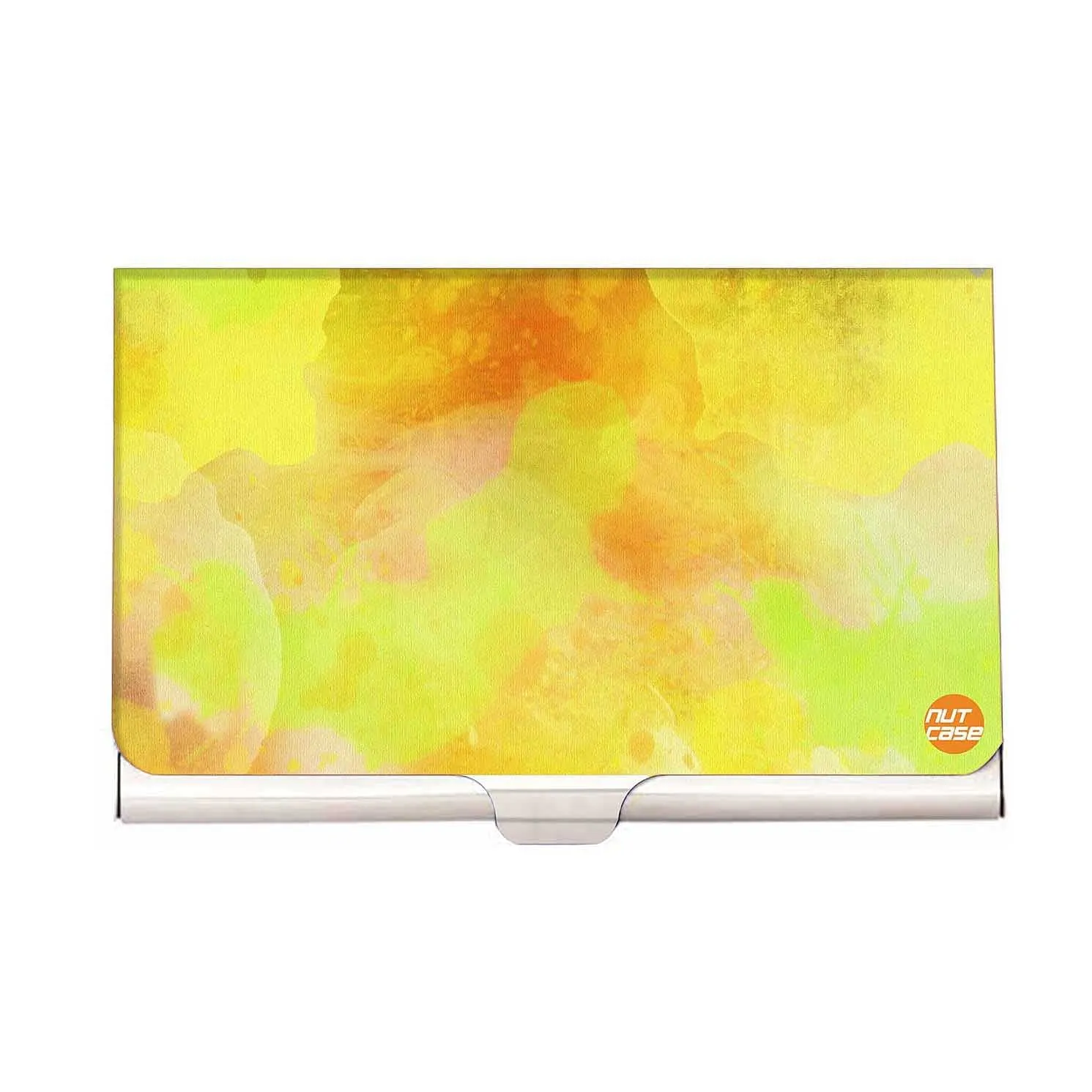 Designer Visiting Card Holder Nutcase - Watercolors Paint Yellow