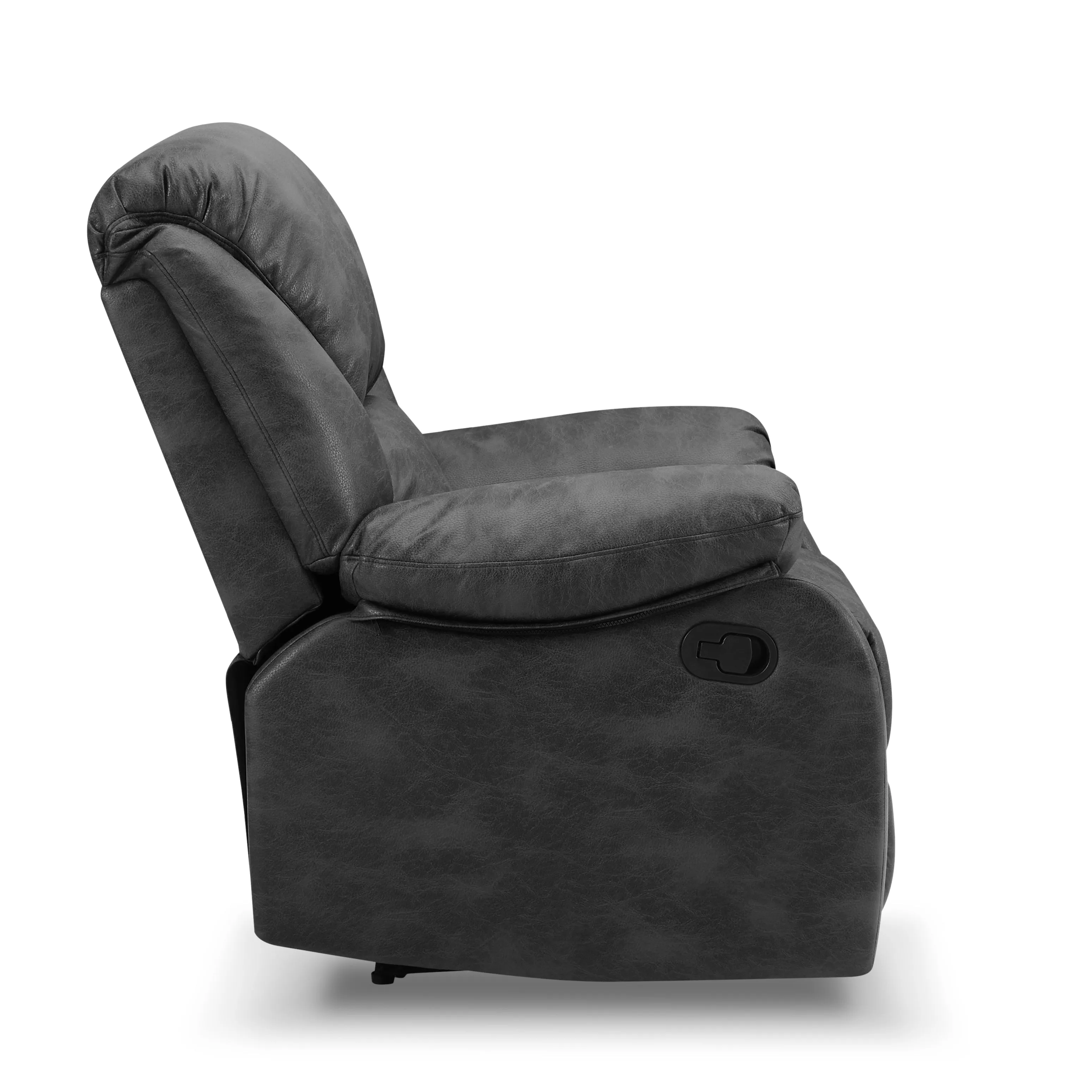 Enoch Recliner Armchair Sofa Suite, Black Faux Leather