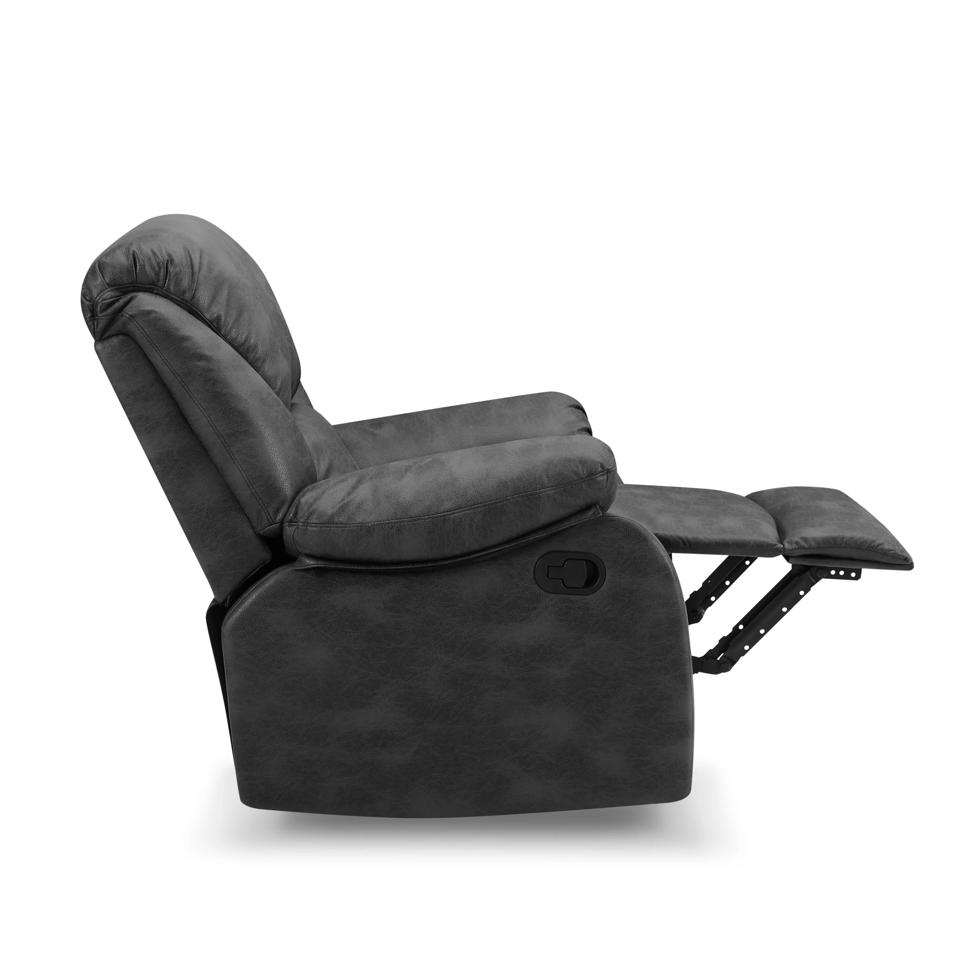 Enoch Recliner Armchair Sofa Suite, Black Faux Leather
