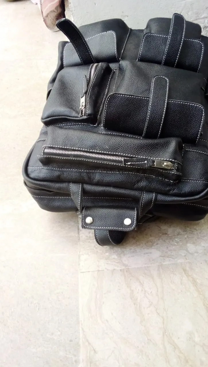 Full Grain Real Cowhide Leather Backpack