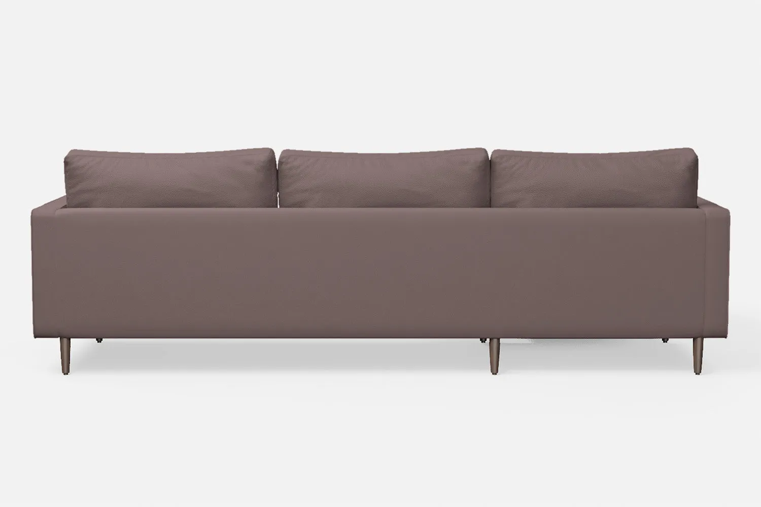 Gela 3 Seater Left Hand Facing Chaise Lounge Corner Sofa Rose Taupe Leather