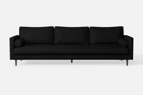 Gela 4 Seater Sofa Black Leather