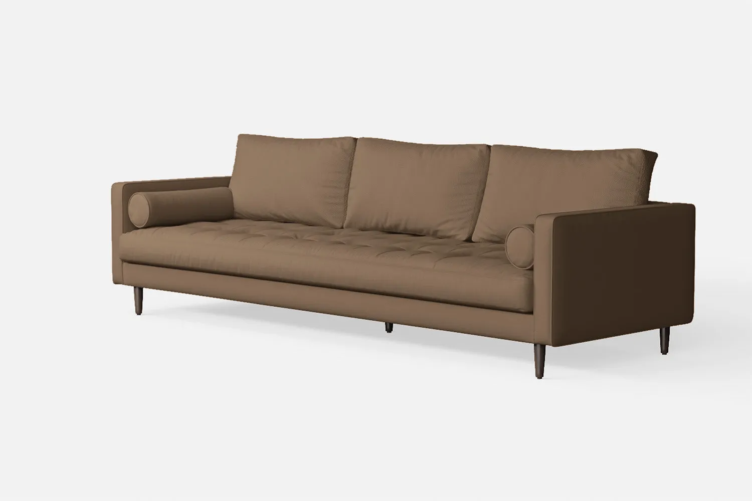 Gela 4 Seater Sofa Stone Leather