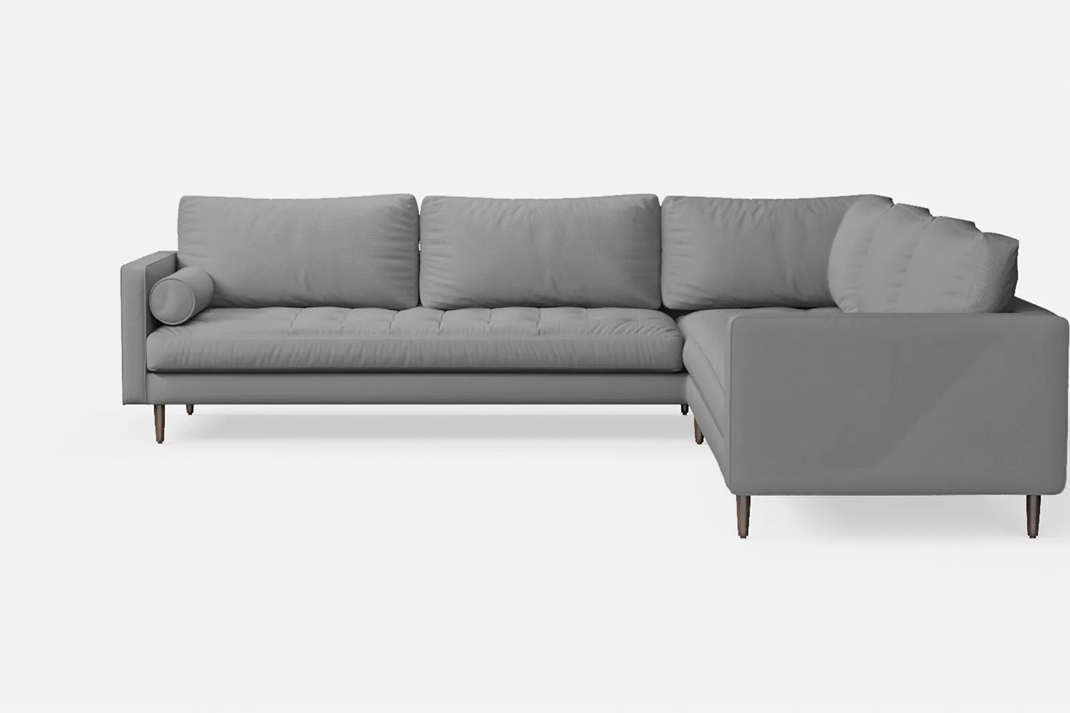 Gela 5 Seater Corner Sofa Grey Leather