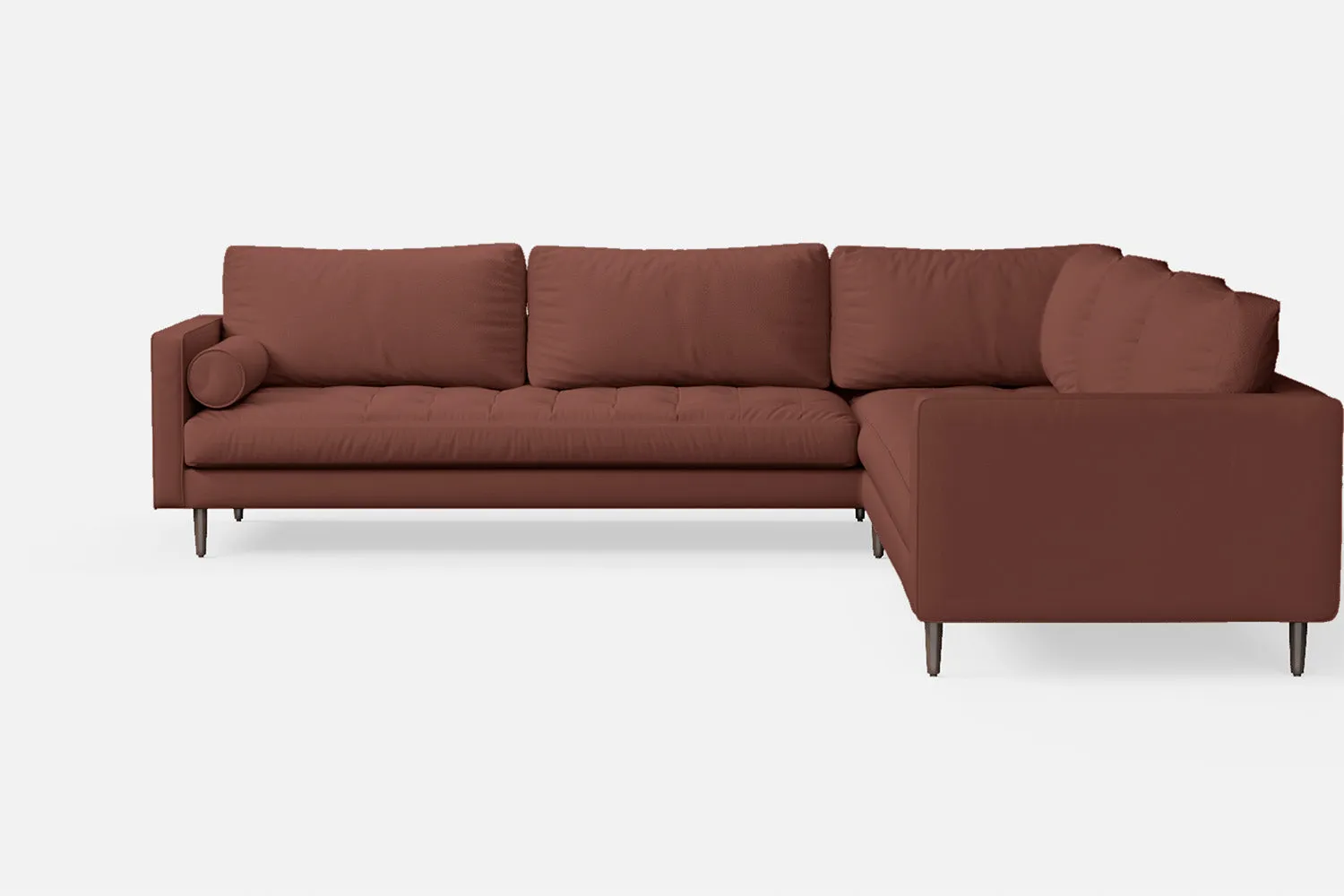 Gela 5 Seater Corner Sofa Mauve Leather