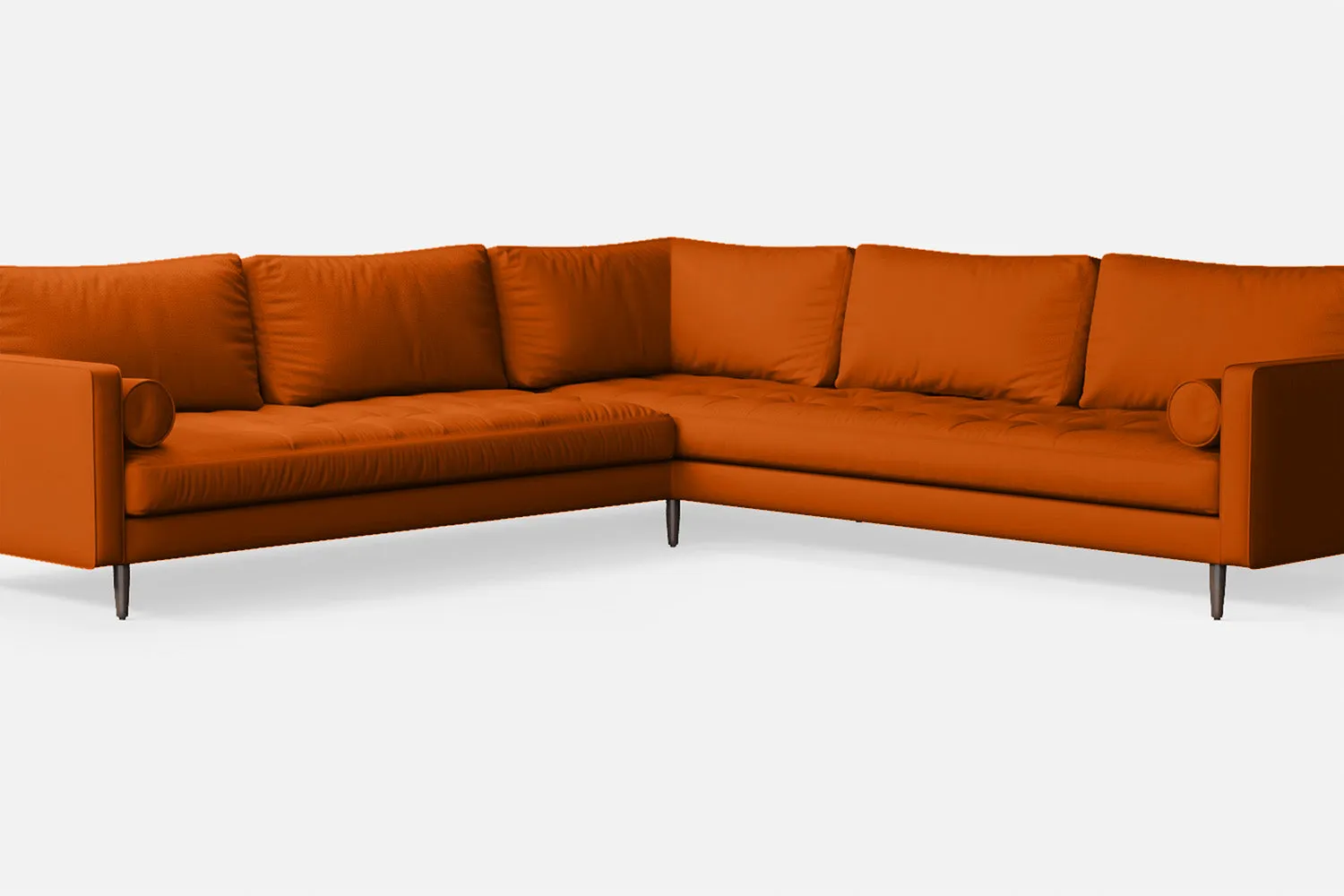 Gela 5 Seater Corner Sofa Orange Leather