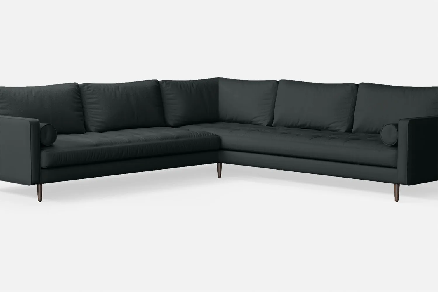 Gela 5 Seater Corner Sofa Slate Leather