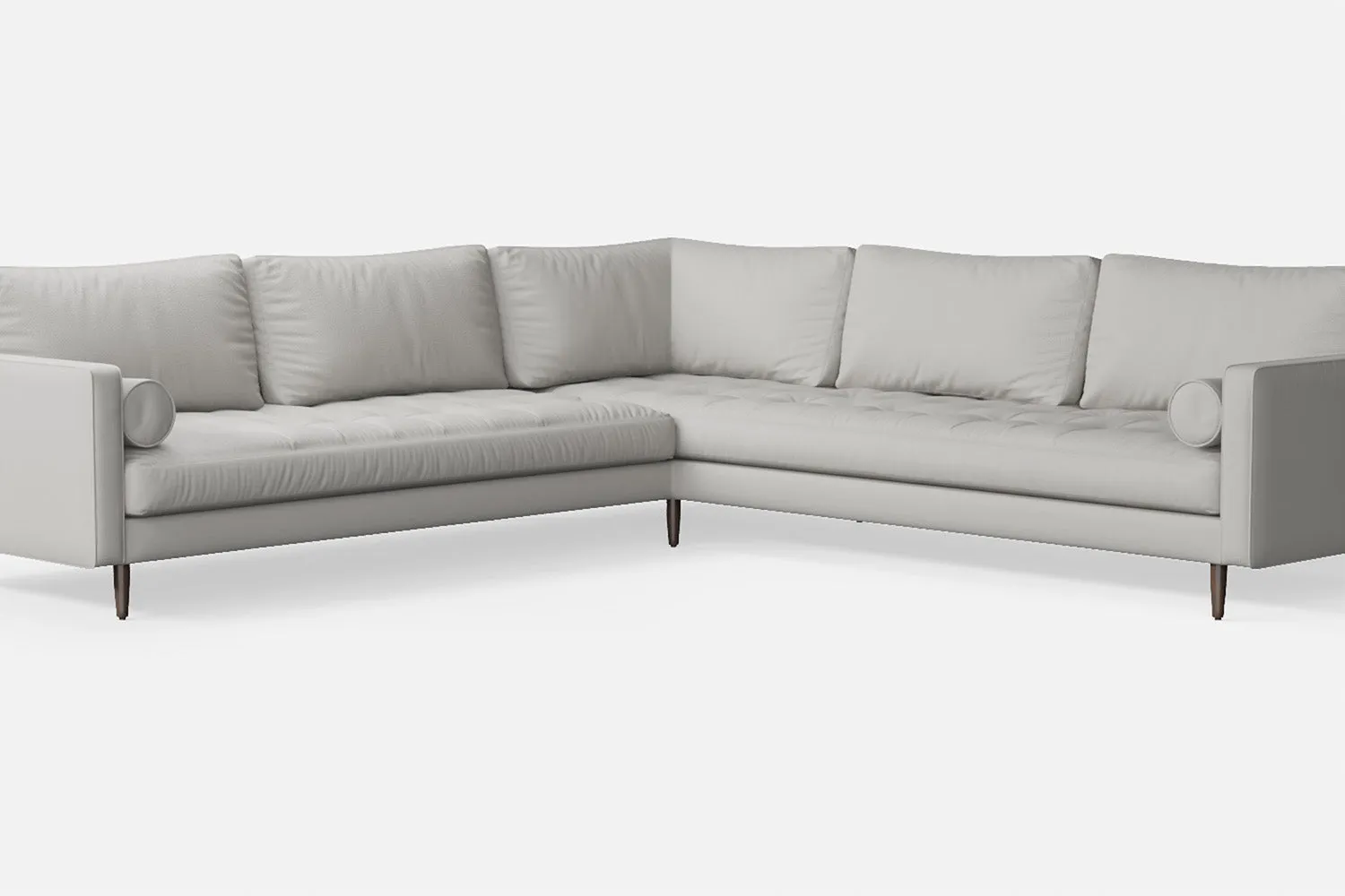Gela 5 Seater Corner Sofa White Leather