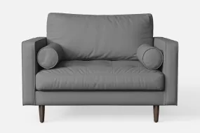 Gela Armchair Grey Leather