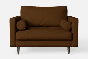 Gela Armchair Walnut Brown Leather
