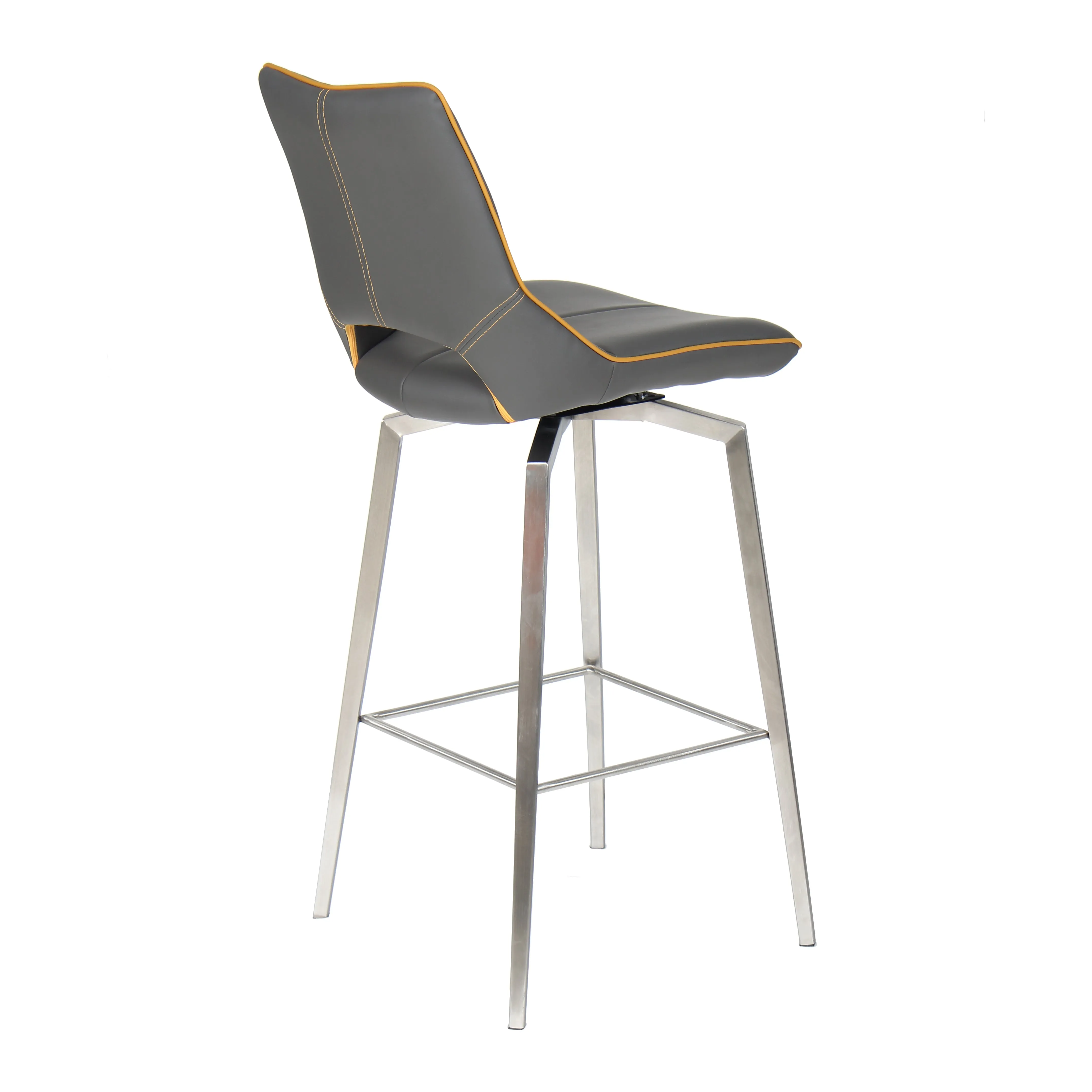 Hawksmoor Mako Graphite Grey Leather Match Swivel Bar Chair