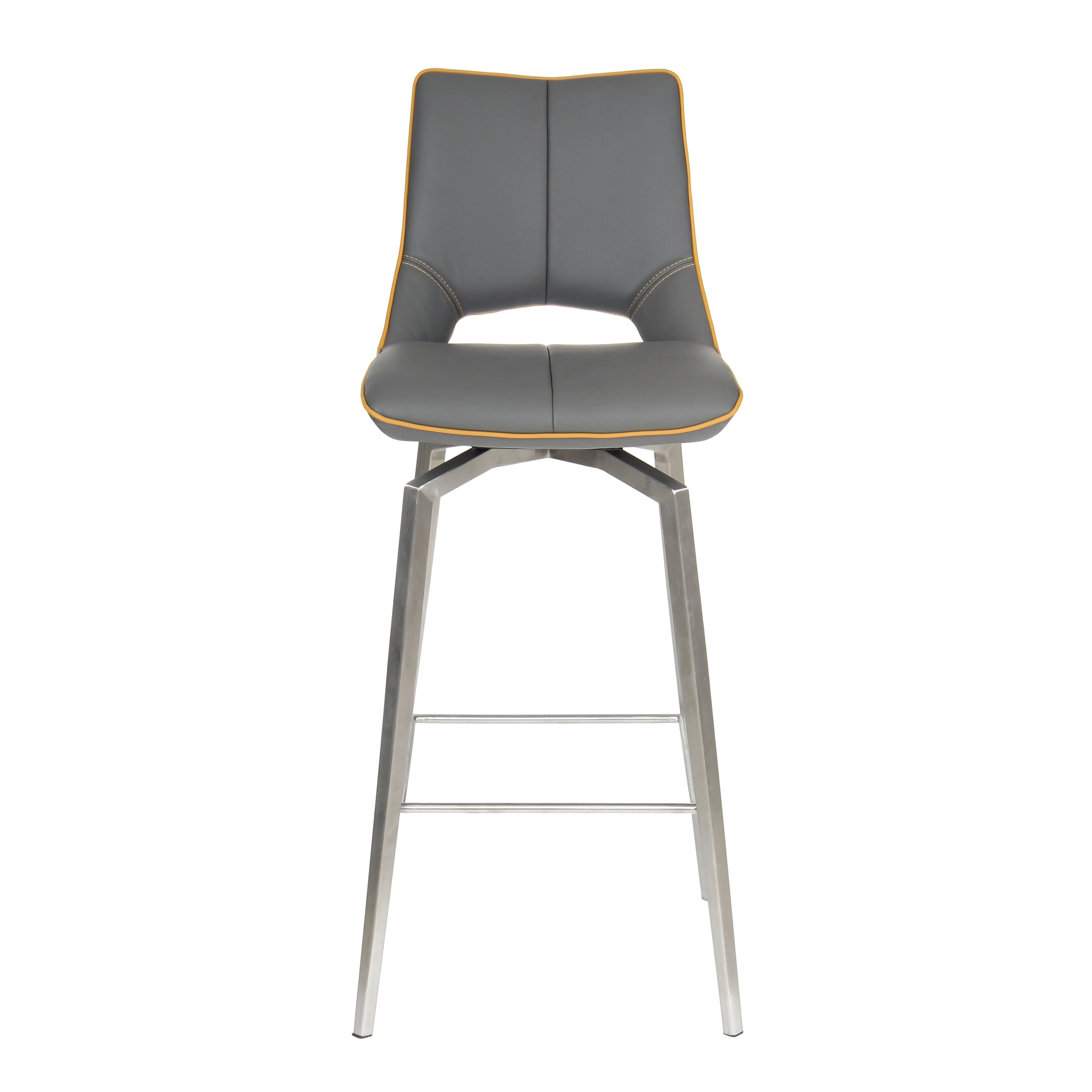 Hawksmoor Mako Graphite Grey Leather Match Swivel Bar Chair
