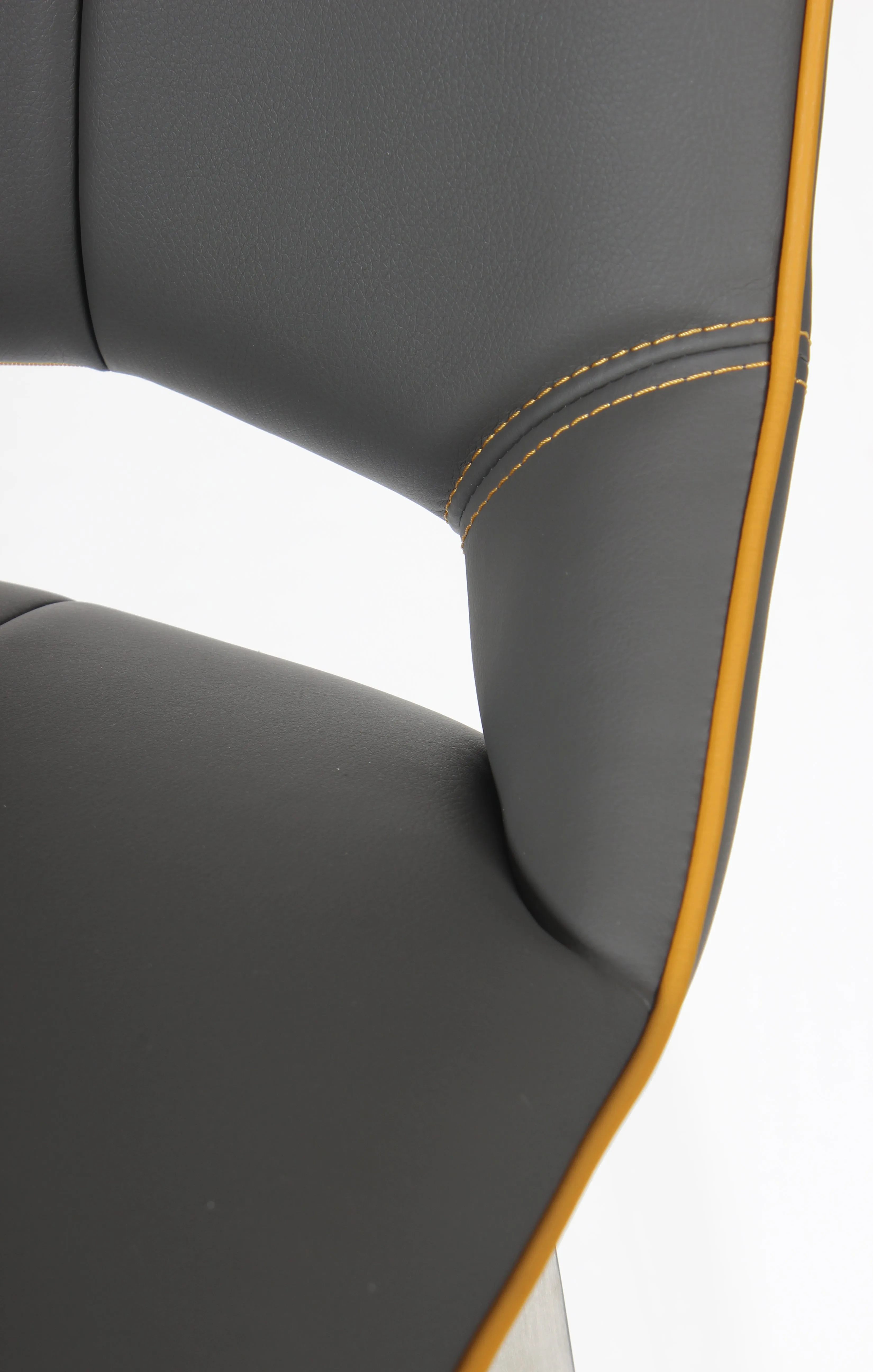 Hawksmoor Mako Graphite Grey Leather Match Swivel Bar Chair