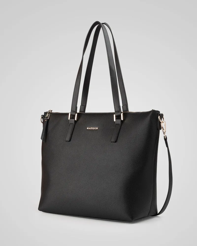 Inga Large Zip Top Tote Bag with Laptop Pocket