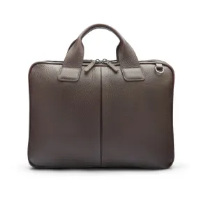 Kingston Leather 13” Laptop Briefcase - Brown With Gunmetal