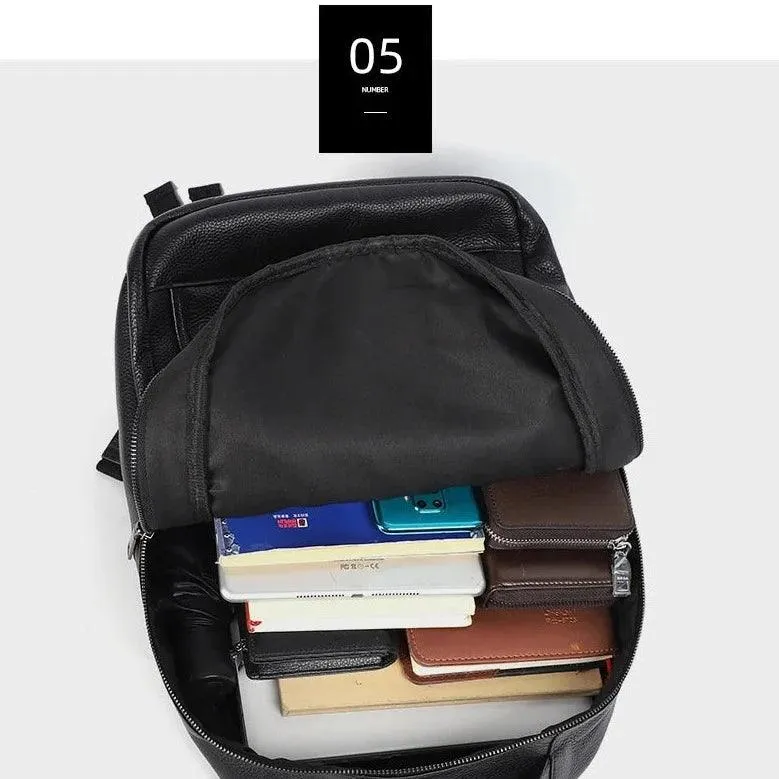 LH336 Cool Backpack - Genuine Leather Laptop Bag For Men