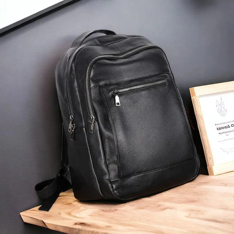 LH336 Cool Backpack - Genuine Leather Laptop Bag For Men
