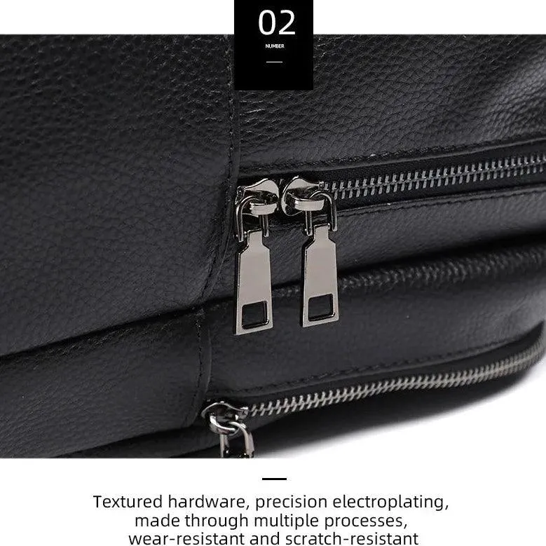 LH336 Cool Backpack - Genuine Leather Laptop Bag For Men